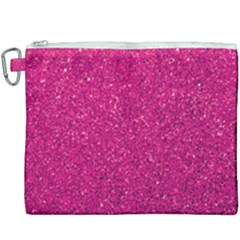Hot Pink Glitter Canvas Cosmetic Bag (xxxl) by snowwhitegirl