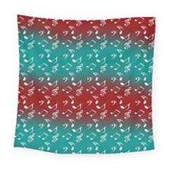 Red Teal Music Square Tapestry (large)