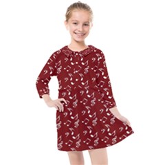 Burgundy Music Kids  Quarter Sleeve Shirt Dress by snowwhitegirl