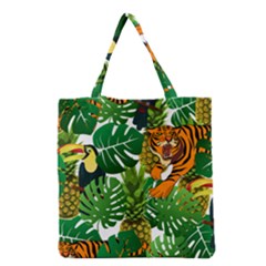 Tropical Pelican Tiger Jungle Grocery Tote Bag by snowwhitegirl