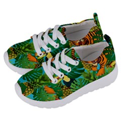 Tropical Pelican Tiger Jungle Blue Kids  Lightweight Sports Shoes by snowwhitegirl