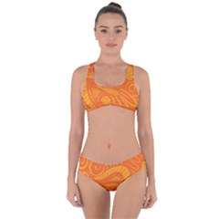 Pop Orange Criss Cross Bikini Set by ArtByAmyMinori