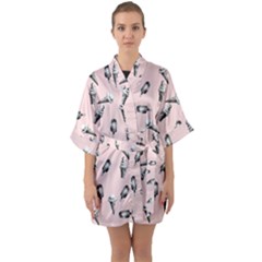 Ice Cream Pattern Quarter Sleeve Kimono Robe by Valentinaart