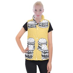 Pop Art Hamburger  Women s Button Up Vest by Valentinaart