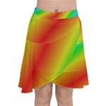 Background Diagonal Refraction Chiffon Wrap Front Skirt