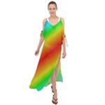 Background Diagonal Refraction Maxi Chiffon Cover Up Dress