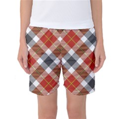 Smart Plaid Warm Colors Women s Basketball Shorts by ImpressiveMoments