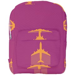Airplane Jet Yellow Flying Wings Full Print Backpack by Nexatart