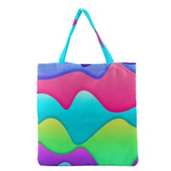 Lines Curves Colors Geometric Lines Grocery Tote Bag by Nexatart