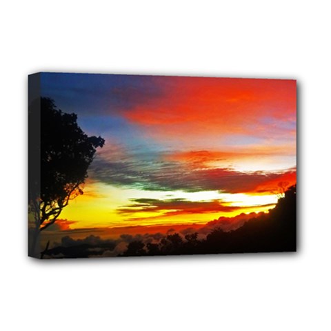 Sunset Mountain Indonesia Adventure Deluxe Canvas 18  X 12  (stretched) by Nexatart
