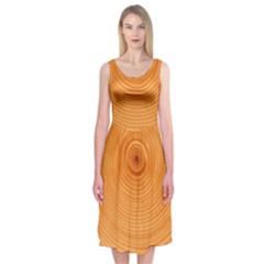 Rings Wood Line Midi Sleeveless Dress by Alisyart