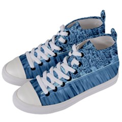 Snowy Forest Reflection Lake Women s Mid-top Canvas Sneakers