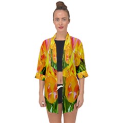Festival Of Tulip Flowers Open Front Chiffon Kimono by FunnyCow