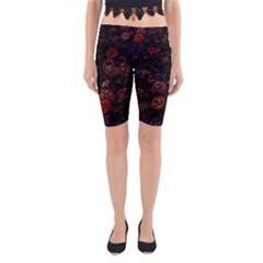 Floral Fireworks Yoga Cropped Leggings by FunnyCow