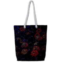 Floral Fireworks Full Print Rope Handle Tote (small) by FunnyCow