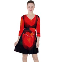 Red Tulip A Bowl Of Fire Ruffle Dress by FunnyCow