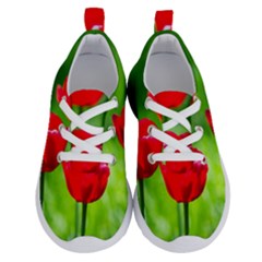 Red Tulip Flowers, Sunny Day Running Shoes by FunnyCow