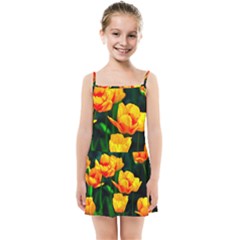 Yellow Orange Tulip Flowers Kids Summer Sun Dress by FunnyCow