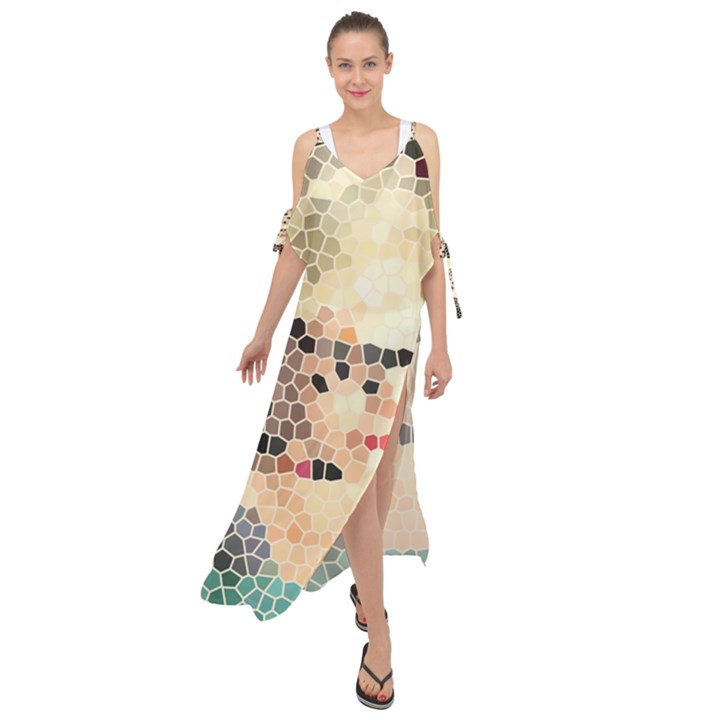 Stained Glass Girl Maxi Chiffon Cover Up Dress