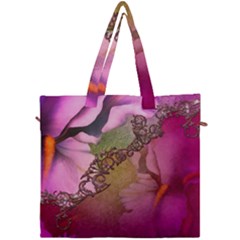 Flowers In Soft Violet Colors Canvas Travel Bag by FantasyWorld7