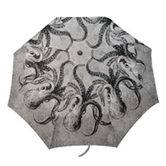 Vintage Octopus  Folding Umbrellas by Valentinaart