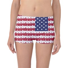 Usa Flag Halloween Holiday Nightmare Stripes Boyleg Bikini Bottoms by PodArtist
