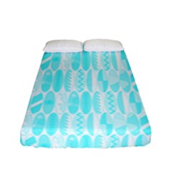 Aqua Blue Colored Waikiki Surfboards  Fitted Sheet (full/ Double Size) by PodArtist