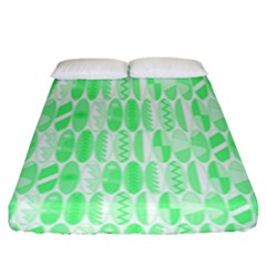 Bright Lime Green Colored Waikiki Surfboards  Fitted Sheet (king Size) by PodArtist