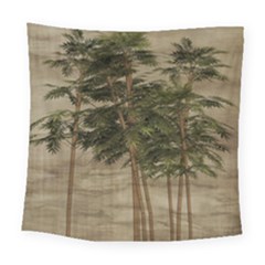 Vintage Bamboo Trees Square Tapestry (large)