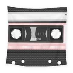 Pink Compact Cassette Square Tapestry (large)