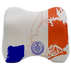 Flag Map Of New York City Velour Head Support Cushion by abbeyz71