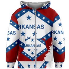 Flag Map Of Arkansas Kids Zipper Hoodie Without Drawstring by abbeyz71