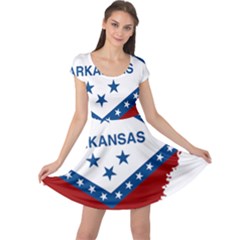 Flag Map Of Arkansas Cap Sleeve Dress by abbeyz71