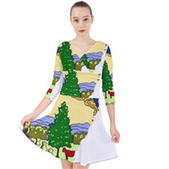 Flag Map Of Vermont Quarter Sleeve Front Wrap Dress by abbeyz71