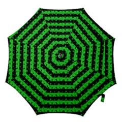 Monster Green And Black Halloween Nightmare Stripes  Hook Handle Umbrellas (large) by PodArtist