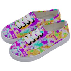 Pink Yellow Blue Green Texture                                         Kids  Classic Low Top Sneakers by LalyLauraFLM