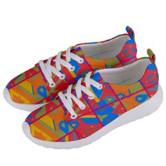 Colorful Shapes In Tiles                                           Women s Lightweight Sports Shoes by LalyLauraFLM