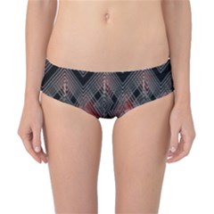 Blurred Lines Red And Black Designs By Flipstylez Designs Classic Bikini Bottoms by flipstylezfashionsLLC
