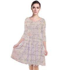 Letter Quarter Sleeve Waist Band Dress by vintage2030