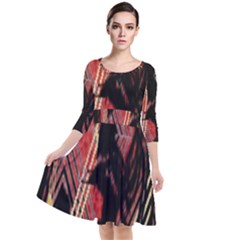 Decorative Red Creative Design By Flipstylez Designs Quarter Sleeve Waist Band Dress by flipstylezfashionsLLC