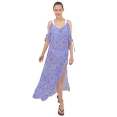 Dot Blue Maxi Chiffon Cover Up Dress by vintage2030