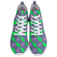 Purple Chains On A Green Background                                           Men s Lightweight High Top Sneakers by LalyLauraFLM
