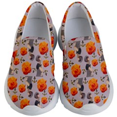 Girl With Roses And Anchors Kid s Lightweight Slip Ons by snowwhitegirl