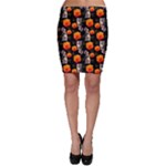 Girl With Roses And Anchors Black Bodycon Skirt