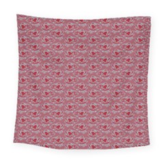 Retro Red Pattern Square Tapestry (large)