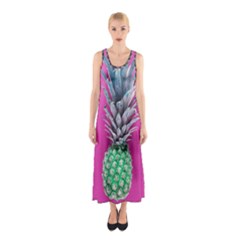 Green Pineapple Sleeveless Maxi Dress by snowwhitegirl