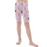 Candy Popsicles Pink Kids  Mid Length Swim Shorts