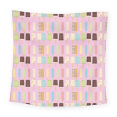 Candy Popsicles Pink Square Tapestry (large)