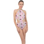 Candy Popsicles Pink Halter Side Cut Swimsuit