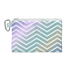 Zigzag Line Pattern Zig Zag Canvas Cosmetic Bag (medium)